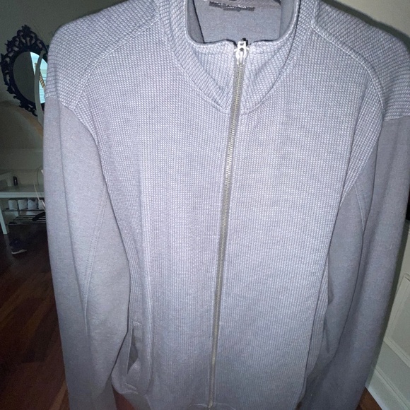 Marc Anthony Mens Mock Neck Long Sleeve Full Zip Sweater Jacket Gray Large - Picture 4 of 9